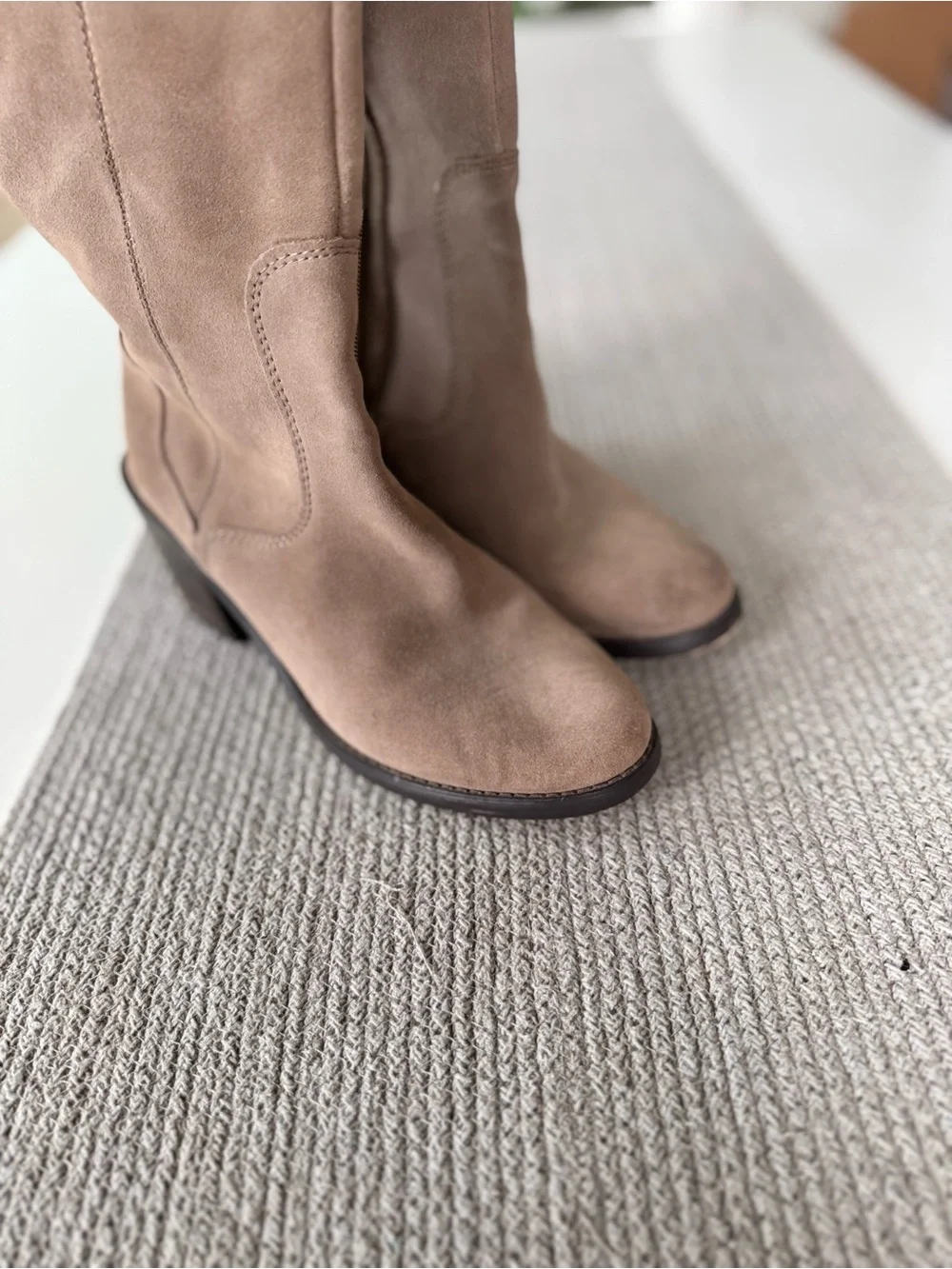 Seychelles Taupe Suede Over-the-Knee Block Heel Boots Sz 8